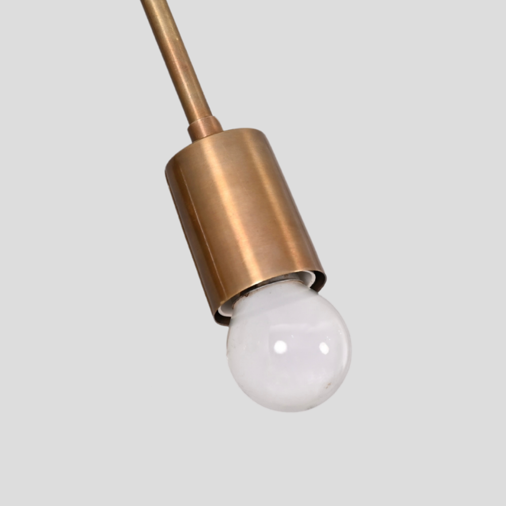 Mid Century Brass Tripod Globe Ceiling Light - 3 Glass Globe Semi Flush Mount