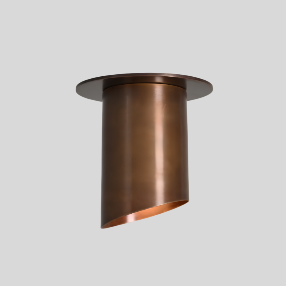 Brass Cut Cylinder Spot Light - Cylinder Flush Mount Ceiling Light