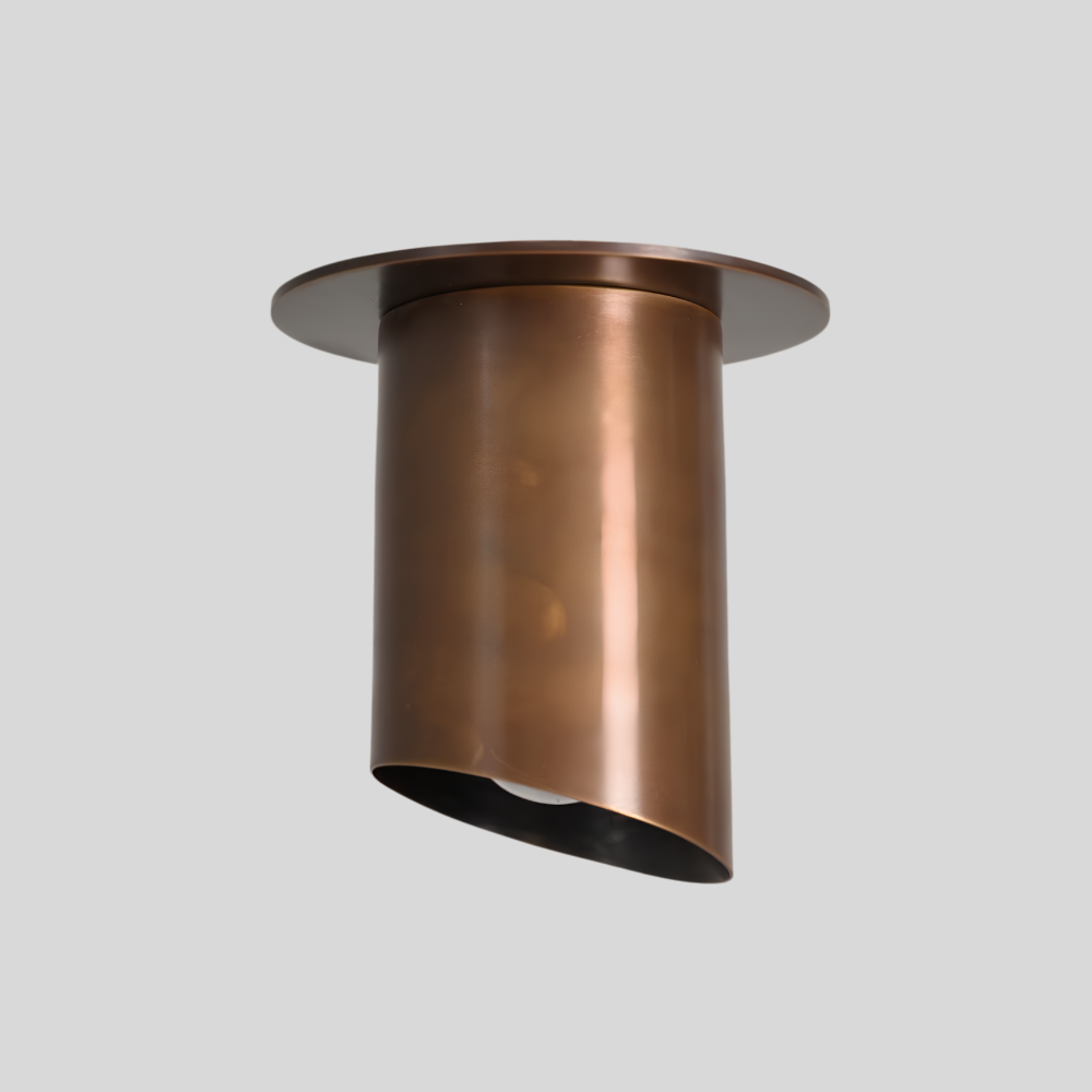 Brass Cut Cylinder Spot Light - Cylinder Flush Mount Ceiling Light