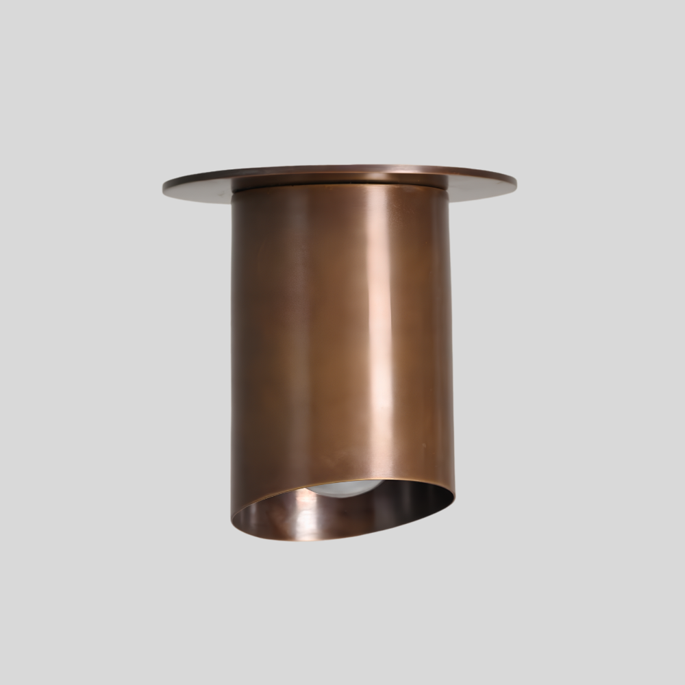 Brass Cut Cylinder Spot Light - Cylinder Flush Mount Ceiling Light