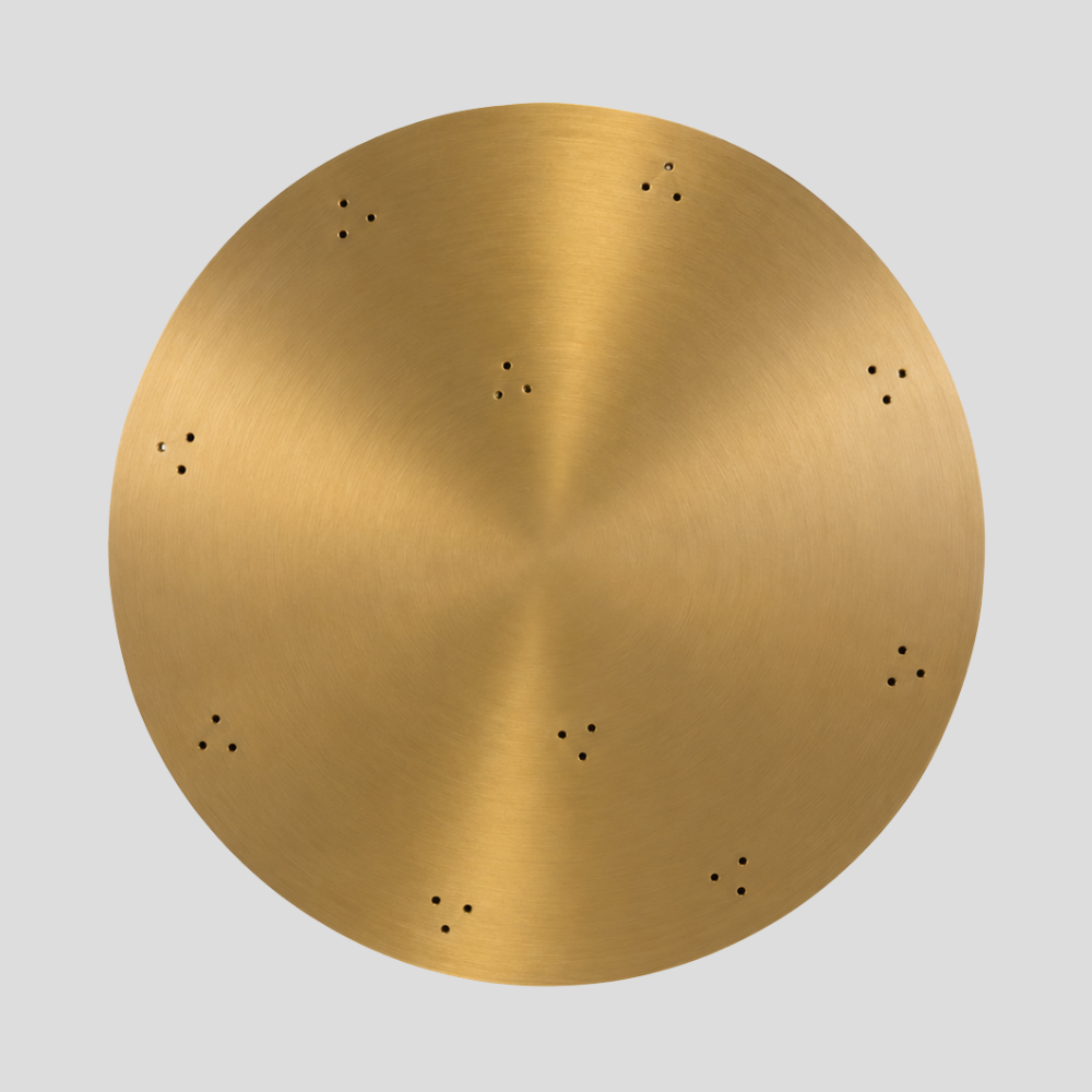 Large Perforated Brass Dome Chandelier - Vintage 6 Light Ceiling Light