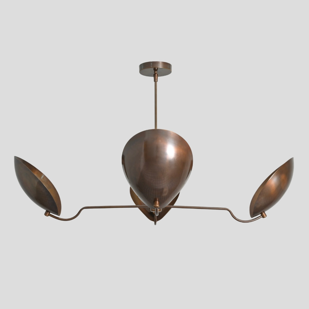 Mid Century Modern Brass Chandelier Handmade 4 Light Italian Sputnik Lamp Vintage Ceiling Light