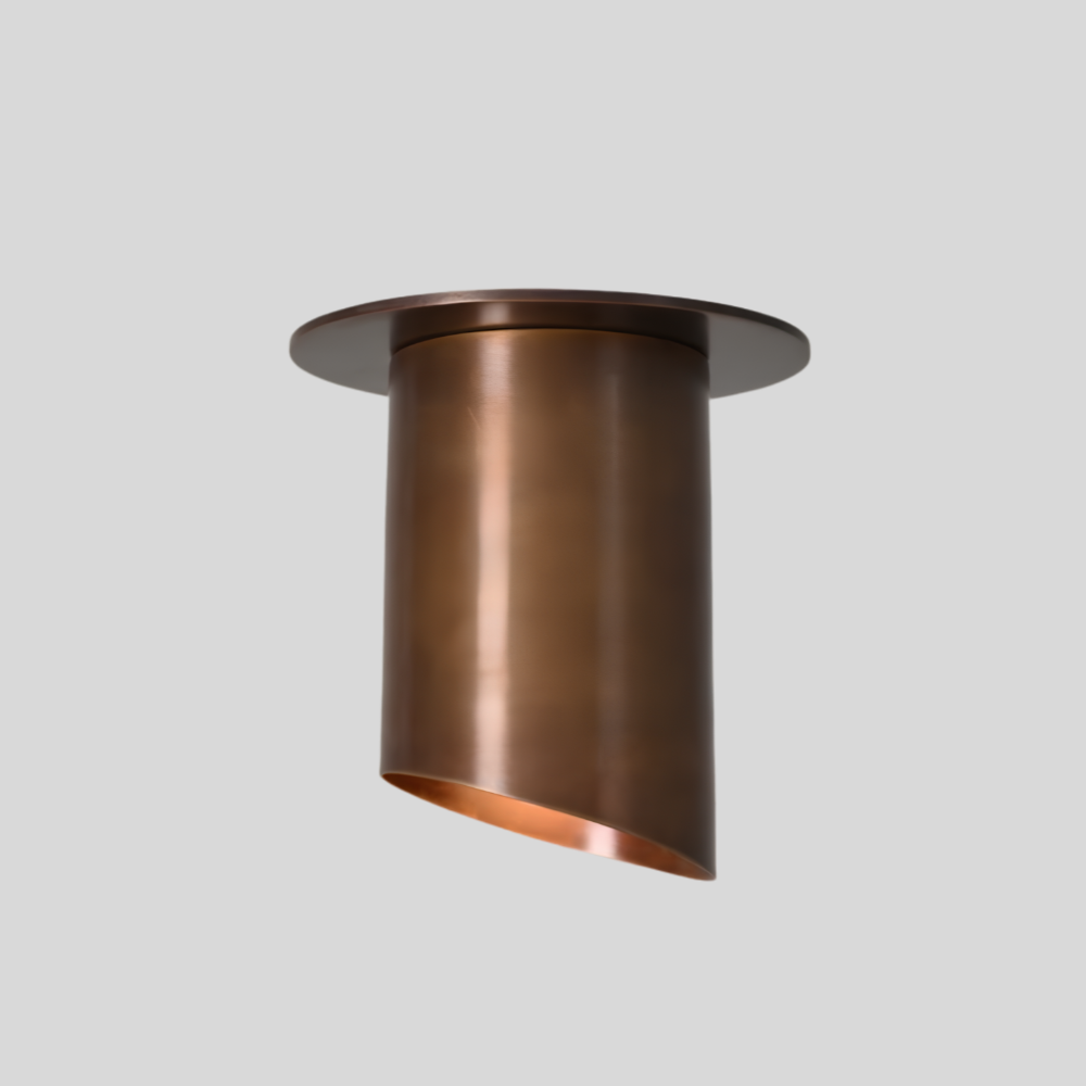 Brass Cut Cylinder Spot Light - Cylinder Flush Mount Ceiling Light