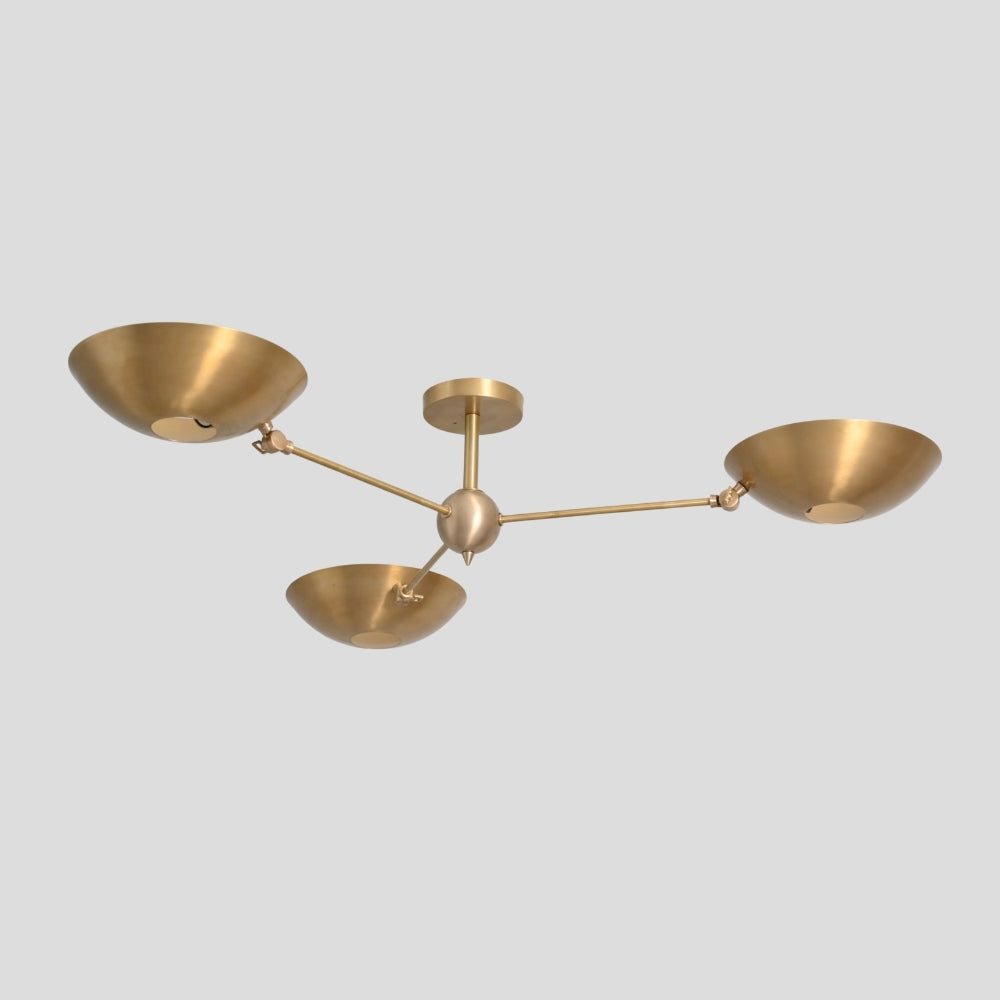 Three Arm Disc Semi Flush Mount
