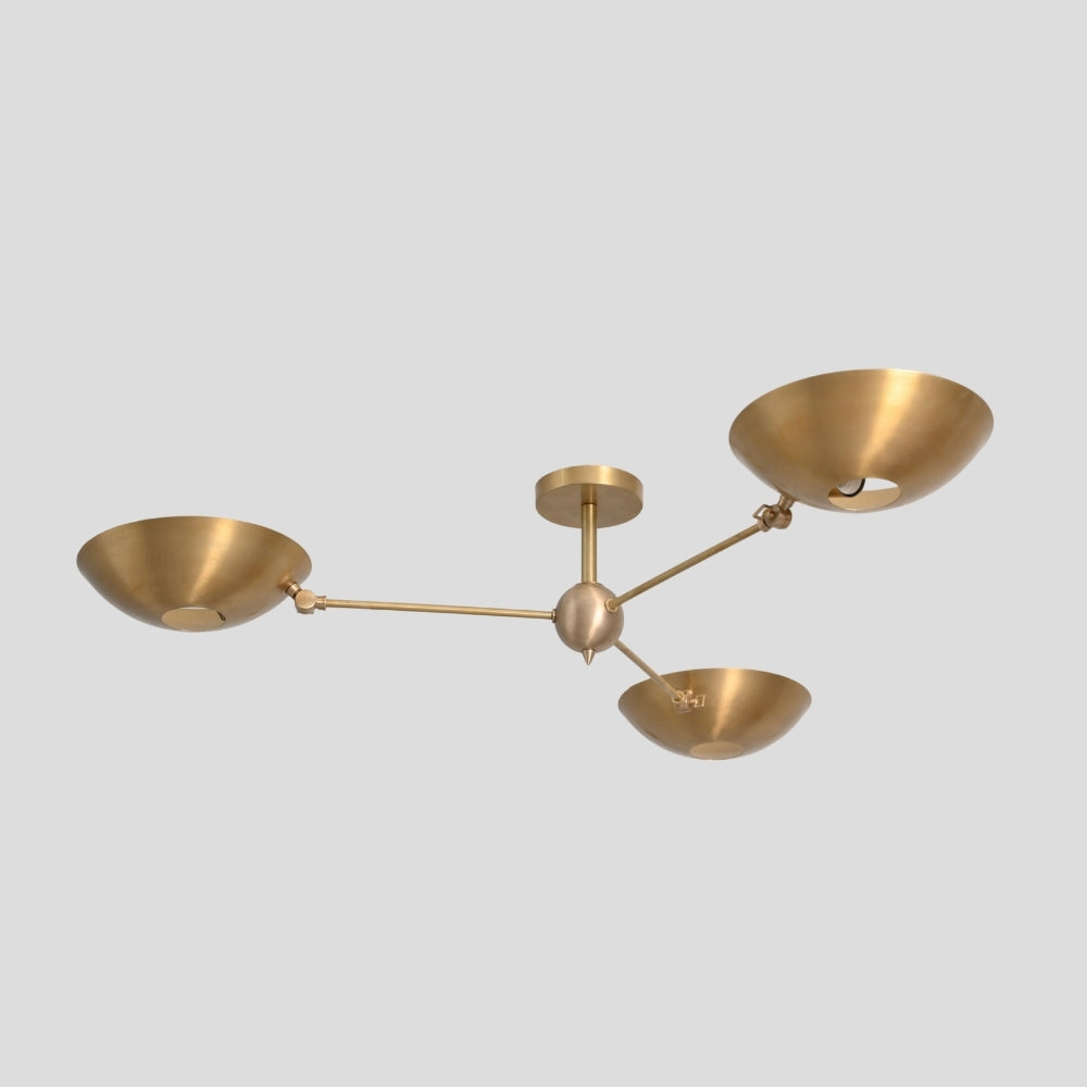Three Arm Disc Semi Flush Mount