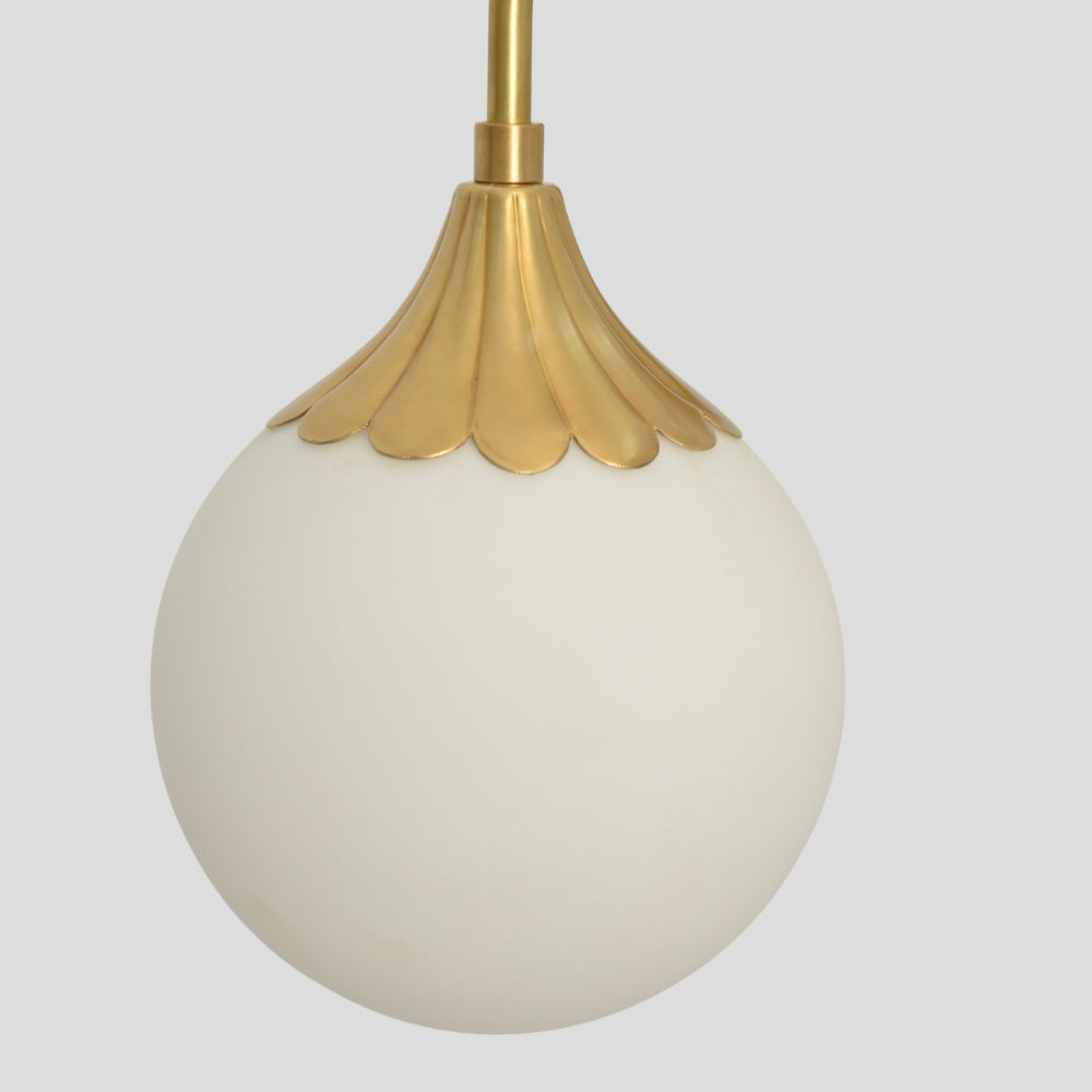 Vanity Light Brass Bathroom Wall Sconce - 3 Glass Globe