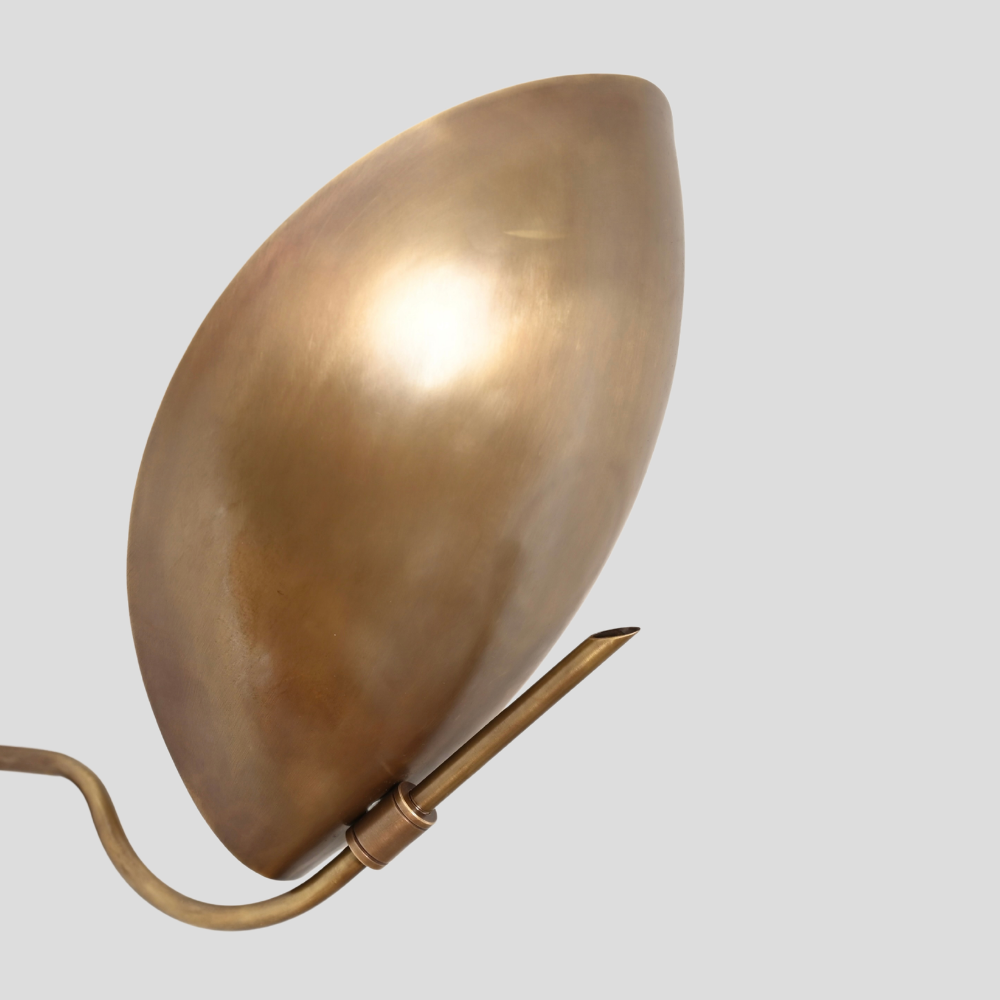 Modern Brass Curved Dome Sconce - Mid Century Shield Shade Wall Lamp