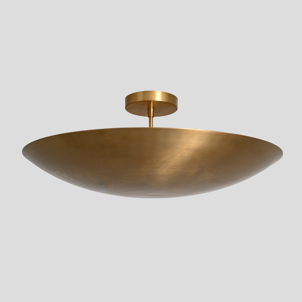 Modern Brass Dome - Semi Flush Mount Chandelier
