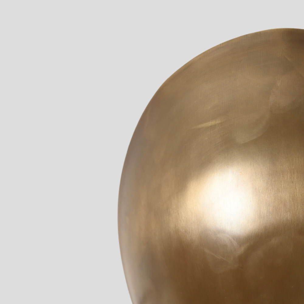 Modern Oval Curved Sconce - Mid Century Brass Leaf Shade Wall Lamp