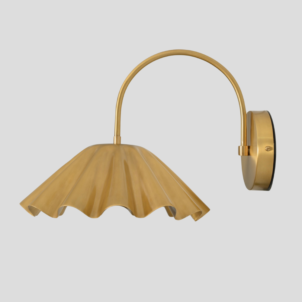Flower Wall Sconce - Modern Curved Brass Light