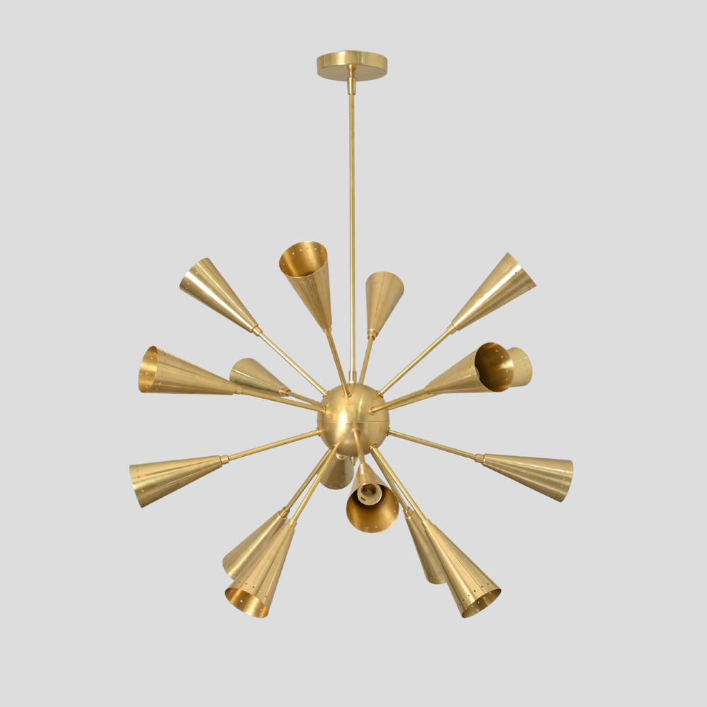 16 Light Brass Chandelier - Modern Ceiling Light