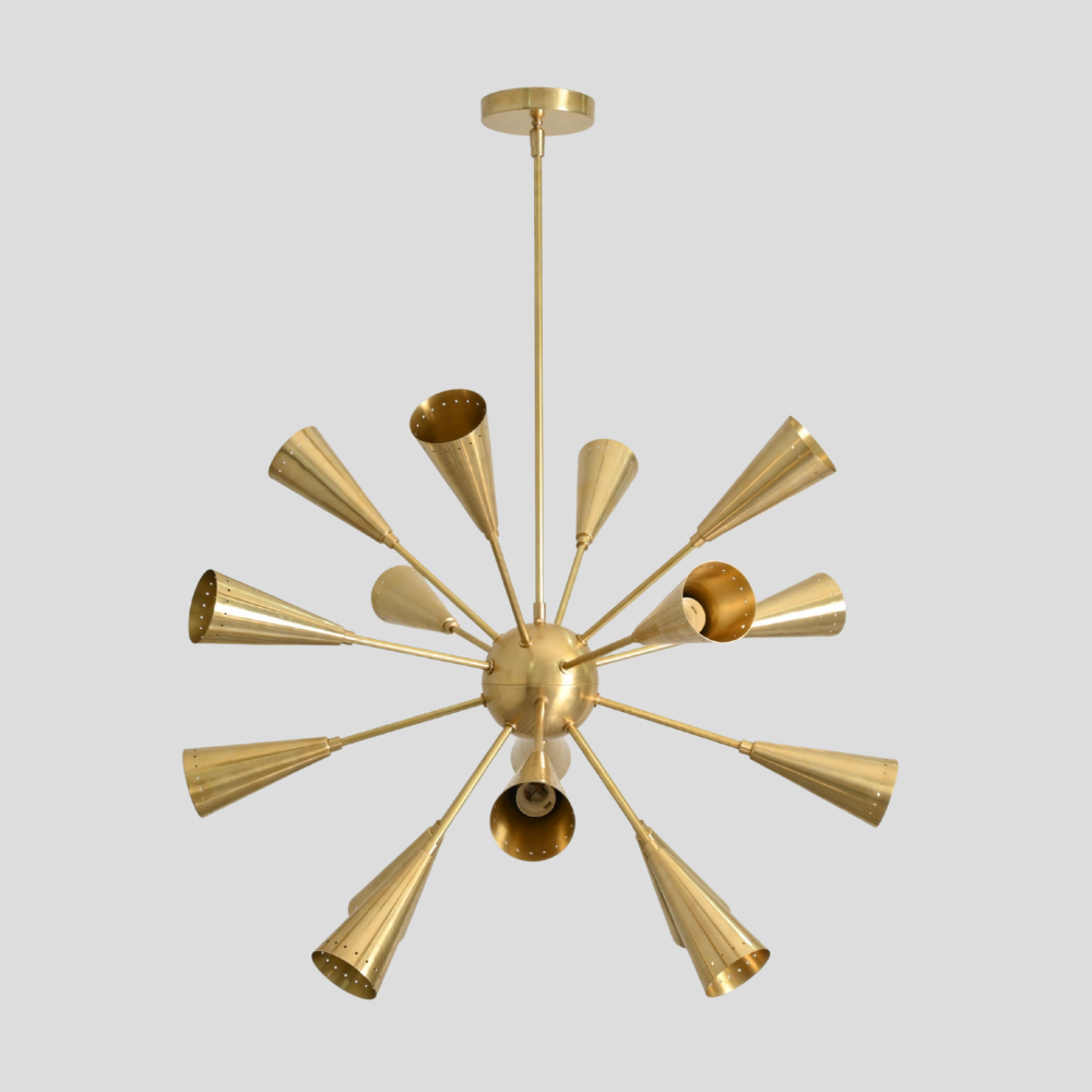 16 Light Brass Chandelier - Modern Ceiling Light