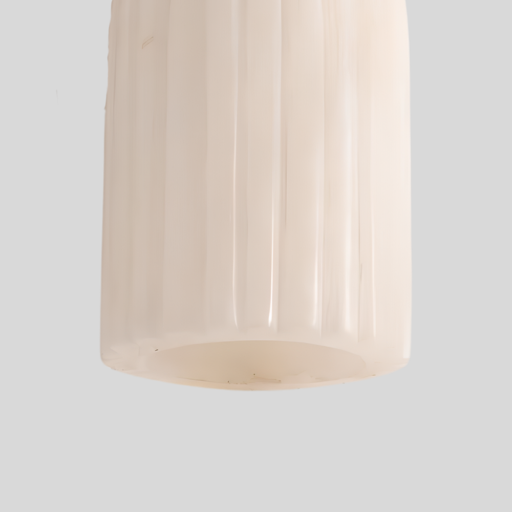 Modern Fluted Alabaster Wall Lamp - Minimalist Brass Cylinder Ribbed Sconce
