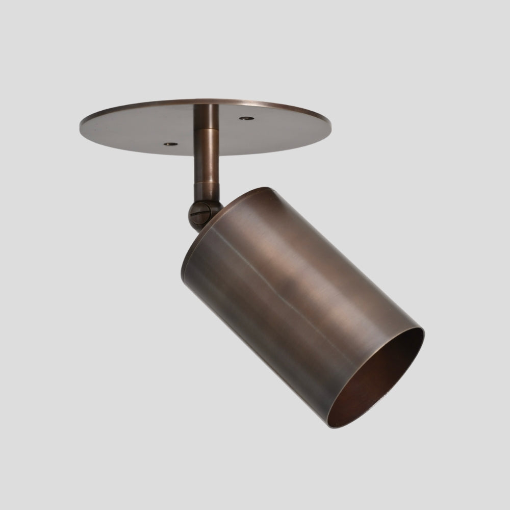 mid century modern brass spotlight ceiling fixture adjustable cylinder