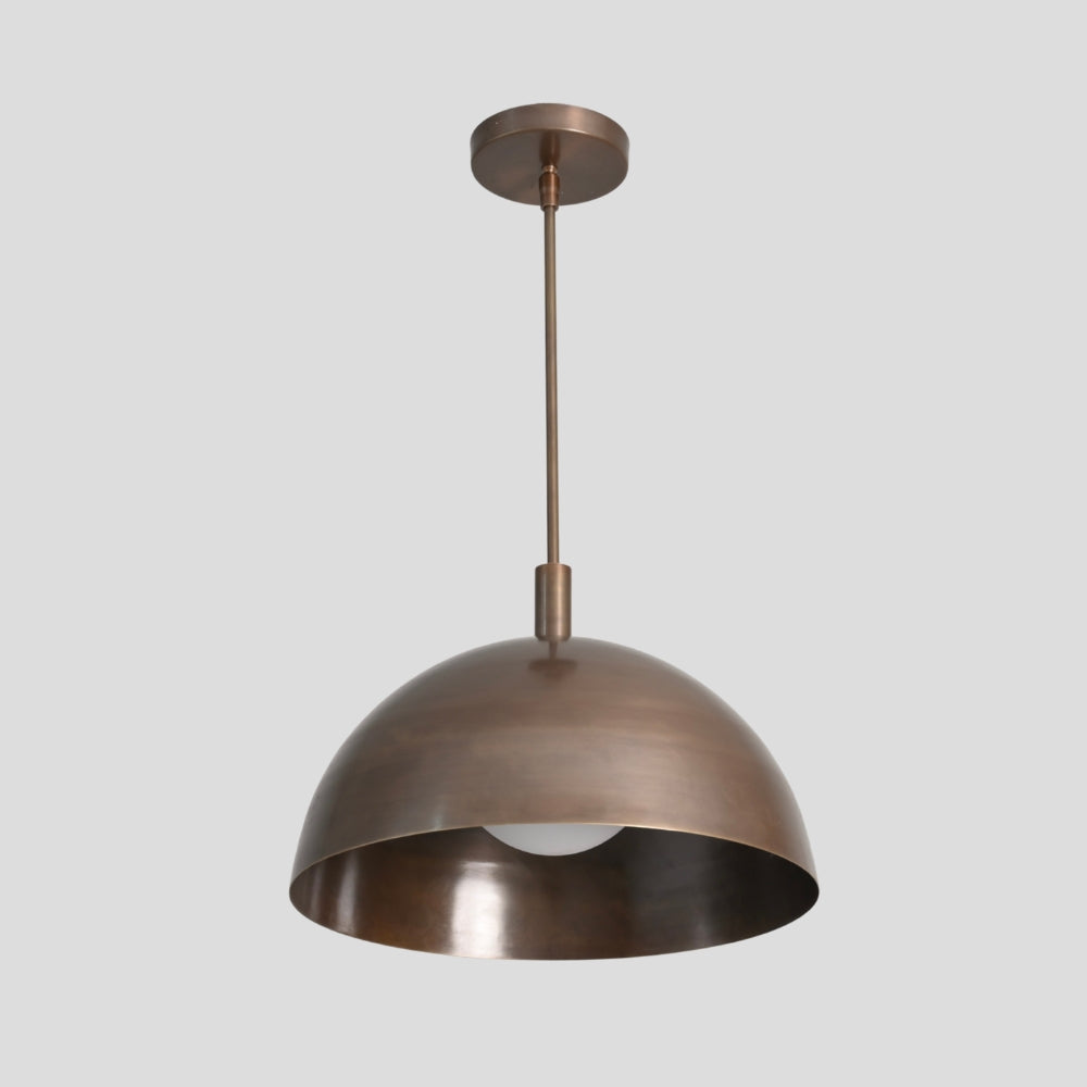 vintage inspired brass dome hanging pendant ceiling light