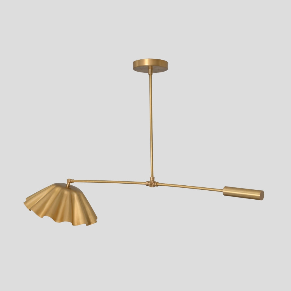 handmade brass petal shade ceiling lamp for dining room