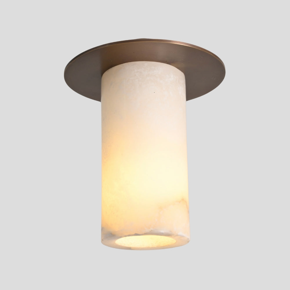 Designer ceiling light in brass and alabaster