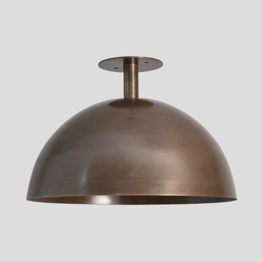 vintage inspired brass dome semi flush ceiling fixture