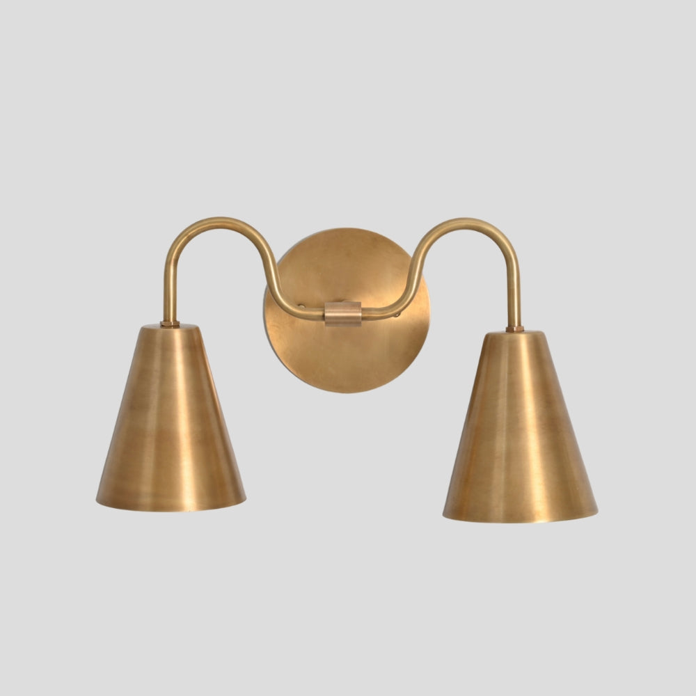 Wall Sconce Cone Vanity Light in Raw Brass