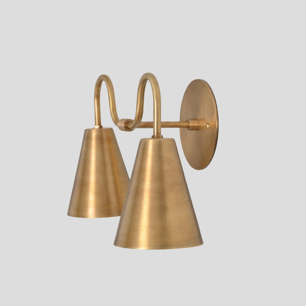 Wall Sconce Cone Vanity Light in Raw Brass