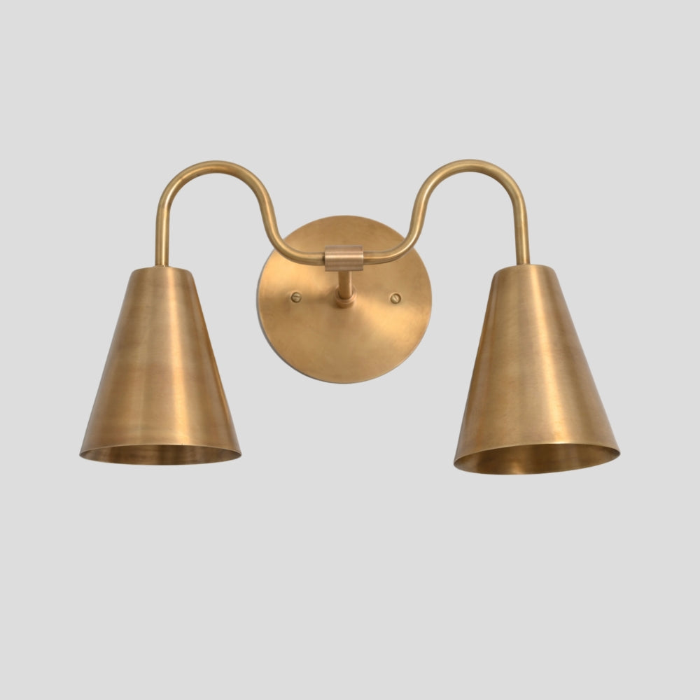Wall Sconce Cone Vanity Light in Raw Brass