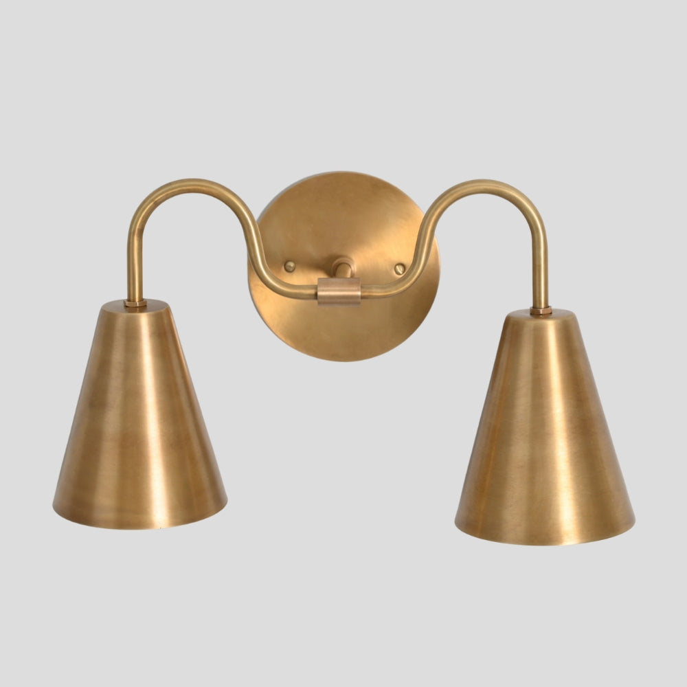 Wall Sconce Cone Vanity Light in Raw Brass