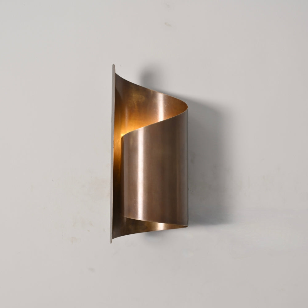 Curved Arc Wall Sconce in Antique Brass