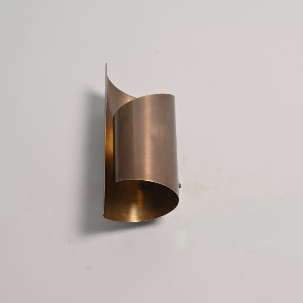Curved Arc Wall Sconce in Antique Brass