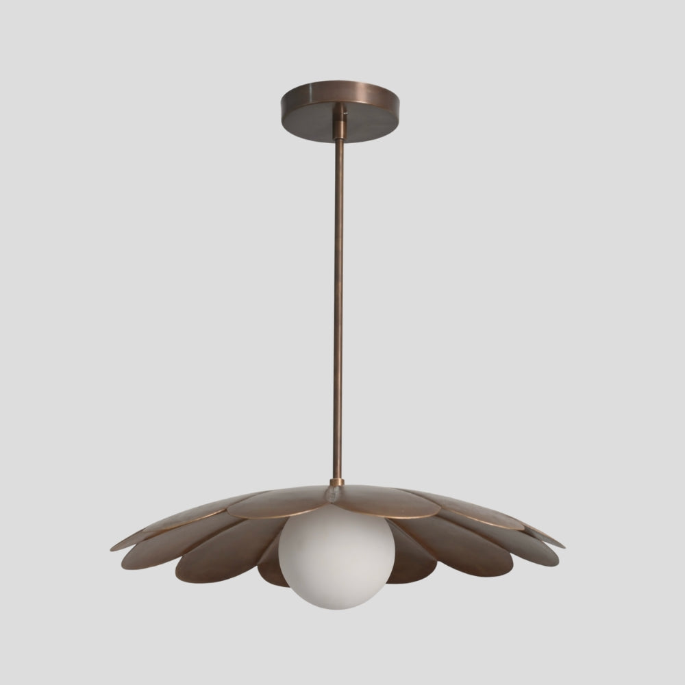 mid century style brass flower ceiling fixture