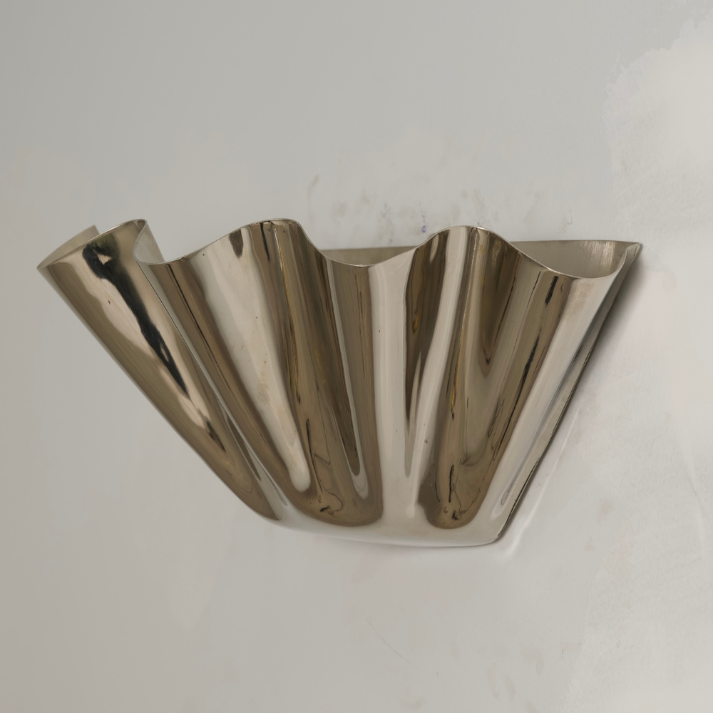 Handmade brass wall lamp, modern petal shade design 