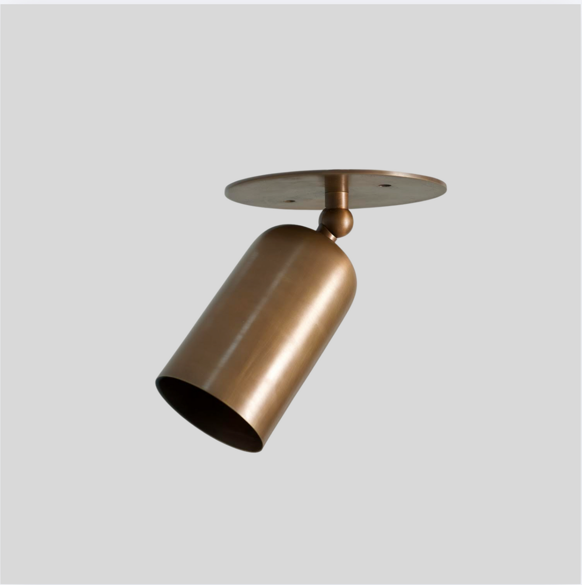 Brass Rounded Cylinder Spot Light - Minimalist Adjustable Flush Mount
