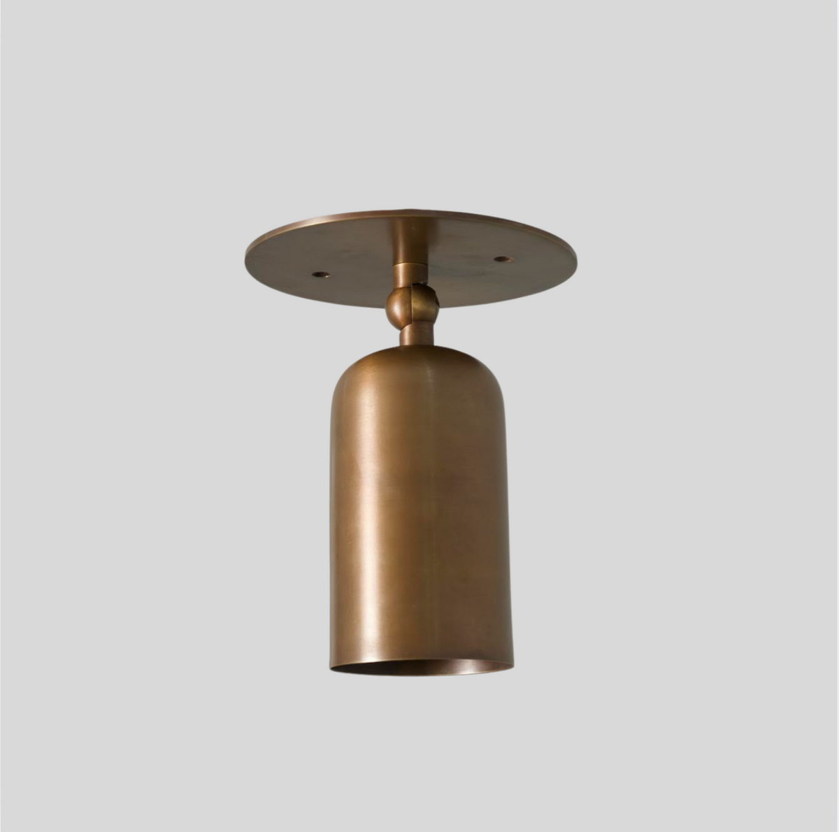Brass Rounded Cylinder Spot Light - Minimalist Adjustable Flush Mount
