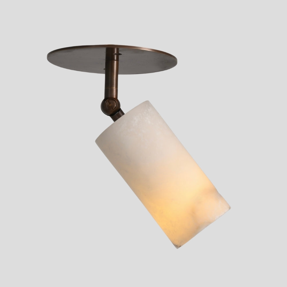 Minimalist ceiling lamp with straight alabaster shade