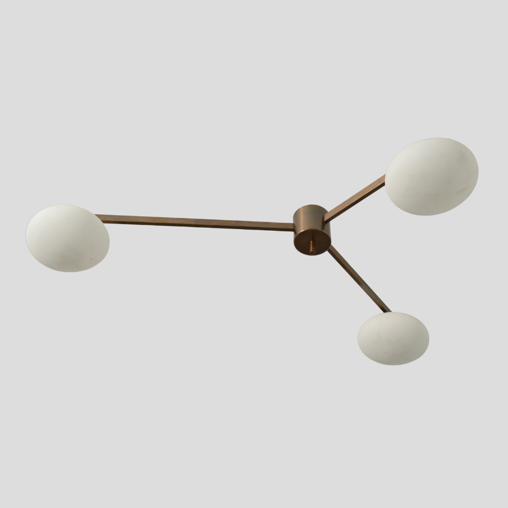 Modern pendant light with three frosted glass globe, designed by LightCove 