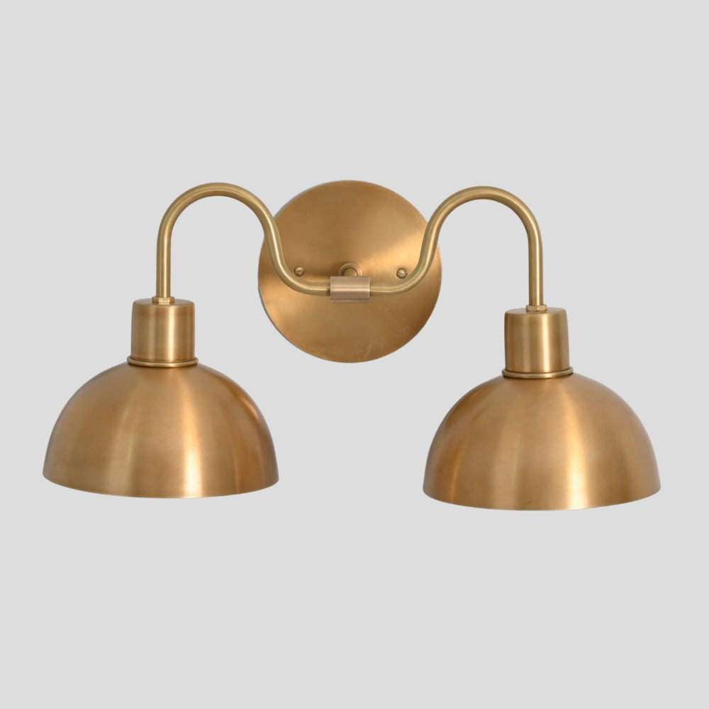 Wall Sconce Round Vanity Light in Raw Brass