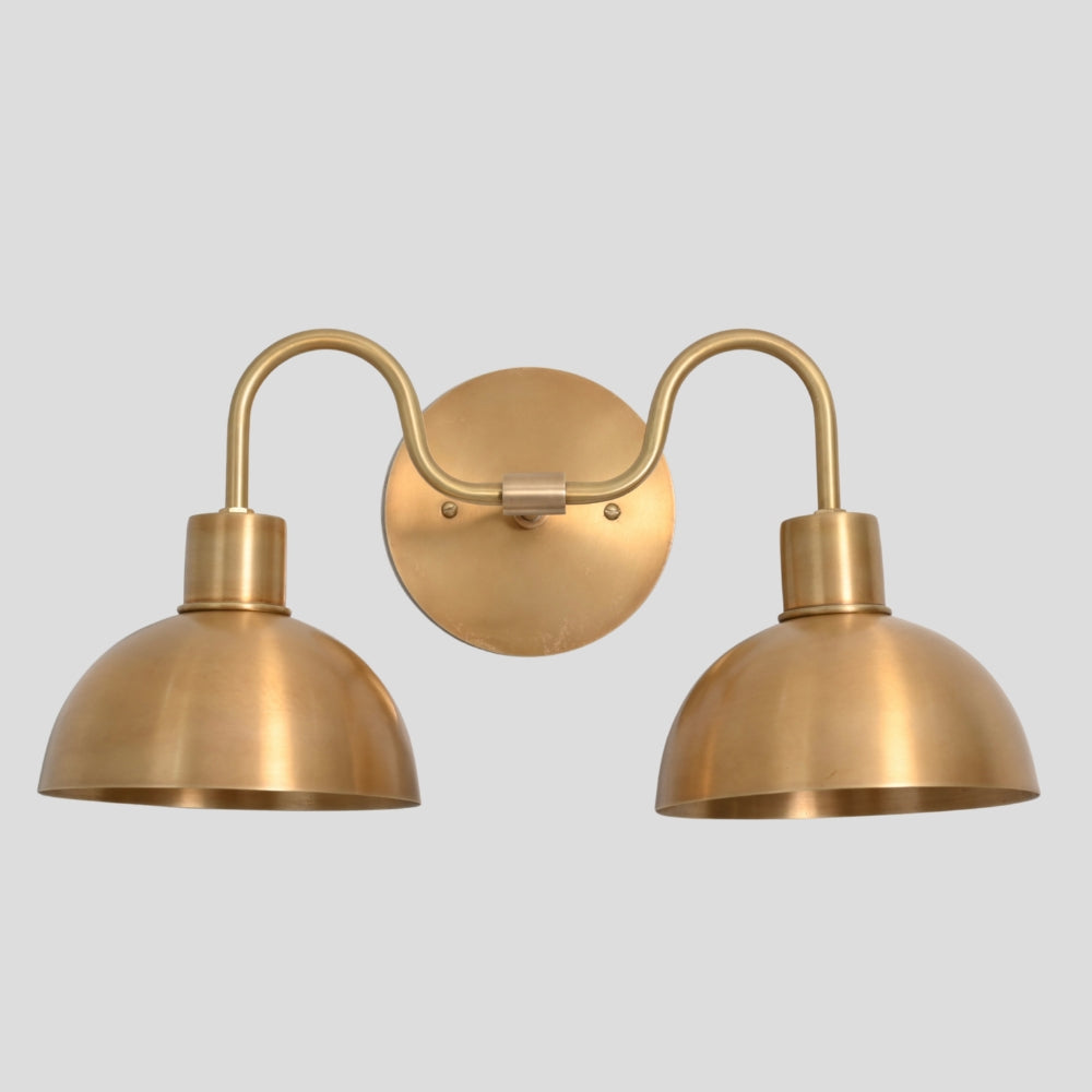 Wall Sconce Round Vanity Light in Raw Brass