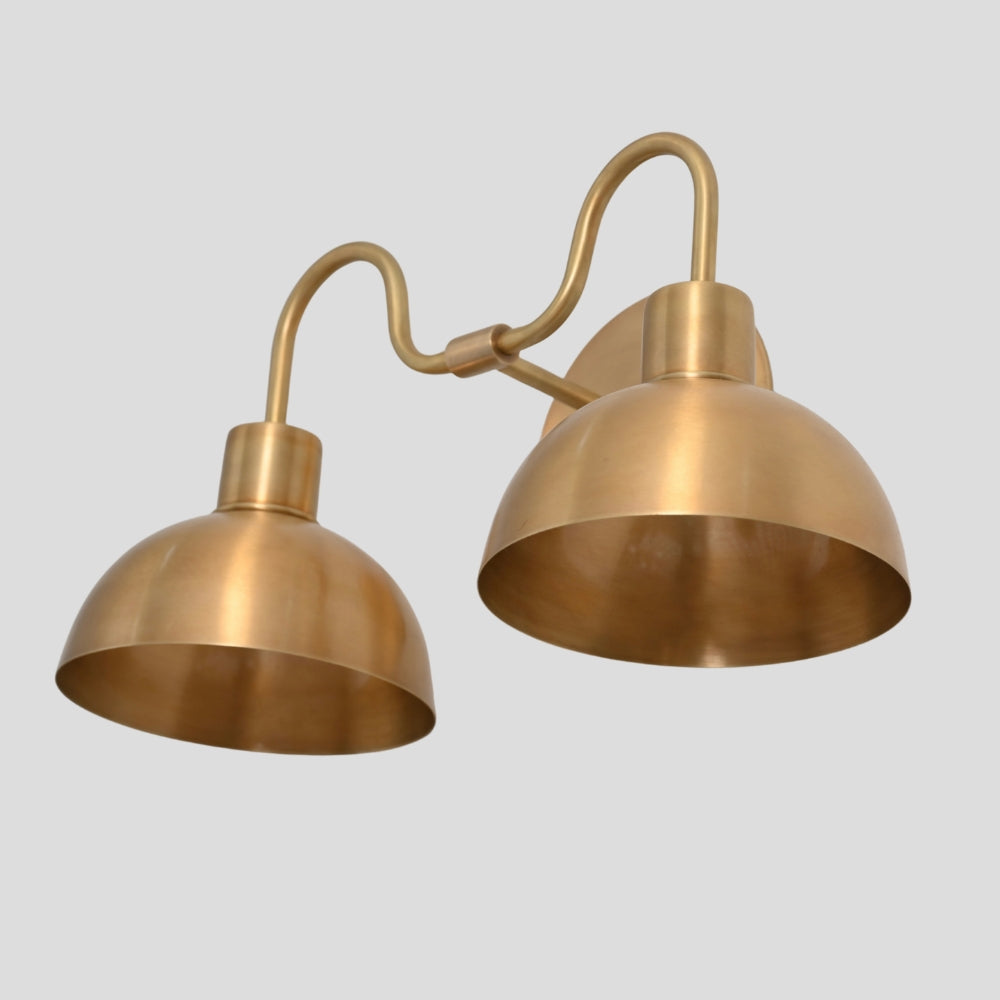 Wall Sconce Round Vanity Light in Raw Brass