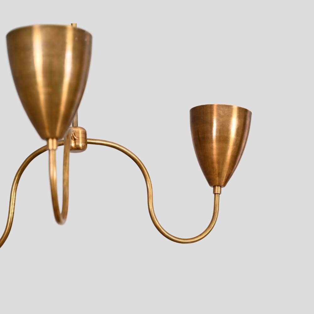 3 light Mid century modern Antique Brass Black Orb Sputnik Italian Ceiling Handmade Vintage Light Fixture chandelier