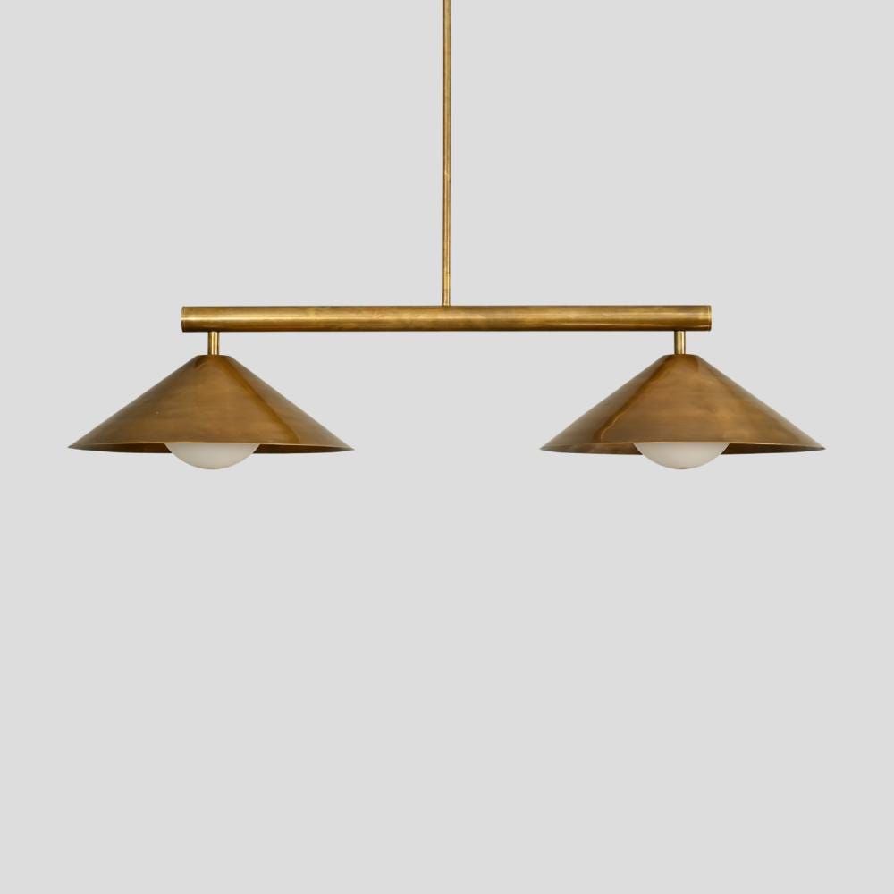 Pendant Light Mid century modern Antique Brass Black Orb Sputnik Italian linear Handmade Vintage