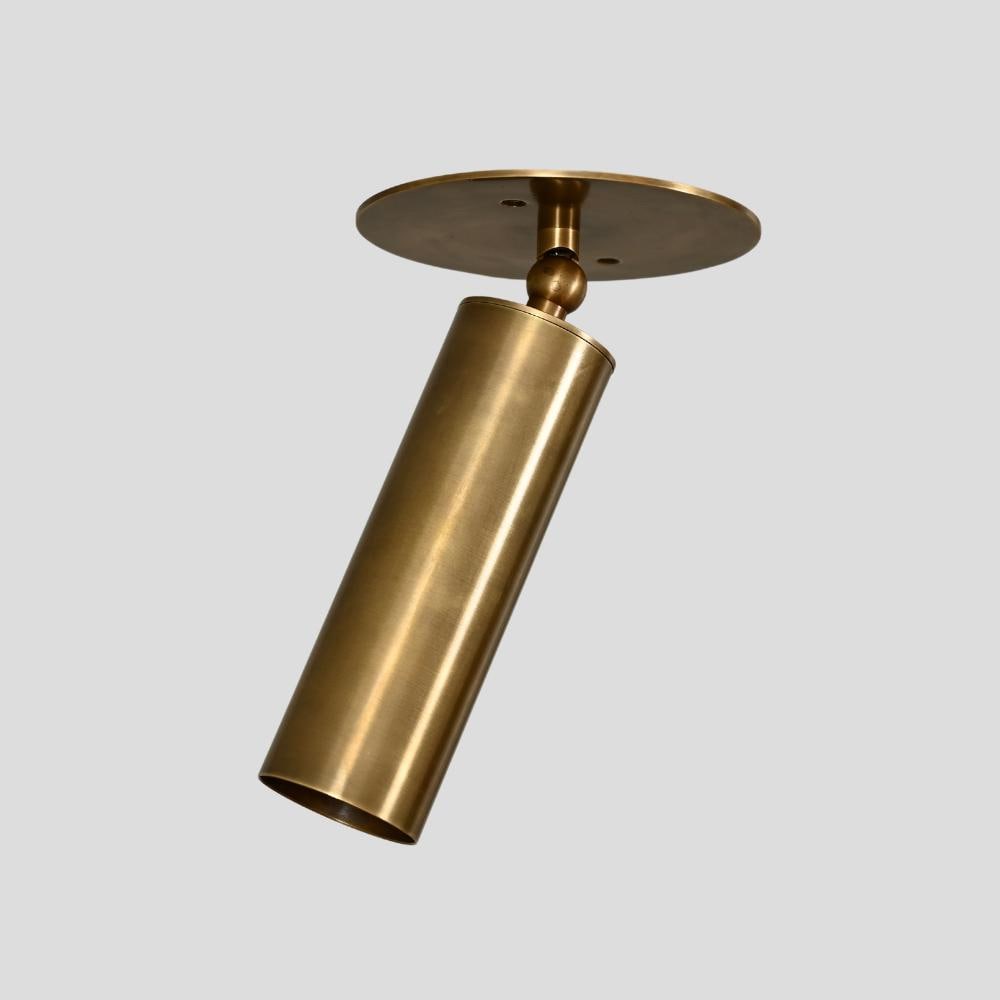 Pure Brass Cylinder Mid-Century Wall Sconce