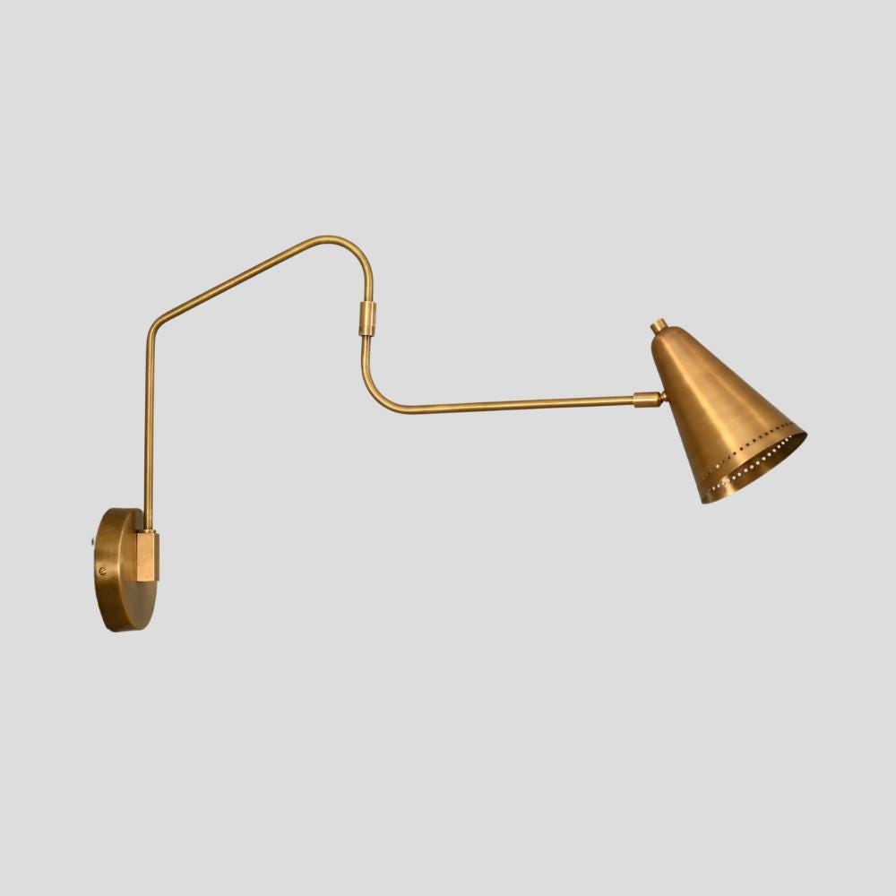 Swing Arm Sconce Light Wall Lamp 1950s Modern Brass Handmade Mid Century Wall Sconce