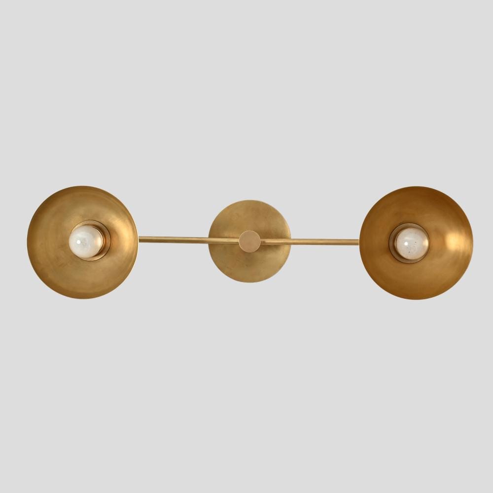 Vanity Light Flush Mount Brass Double Modern Wall Lamp Minimalistic Sconce Pendant Fixtures