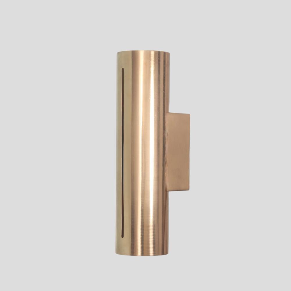 Cylinder Light Brass Wall Sconce Brass Light Tube Cut Shade Italian Mid-Century Modern Wall Lamp