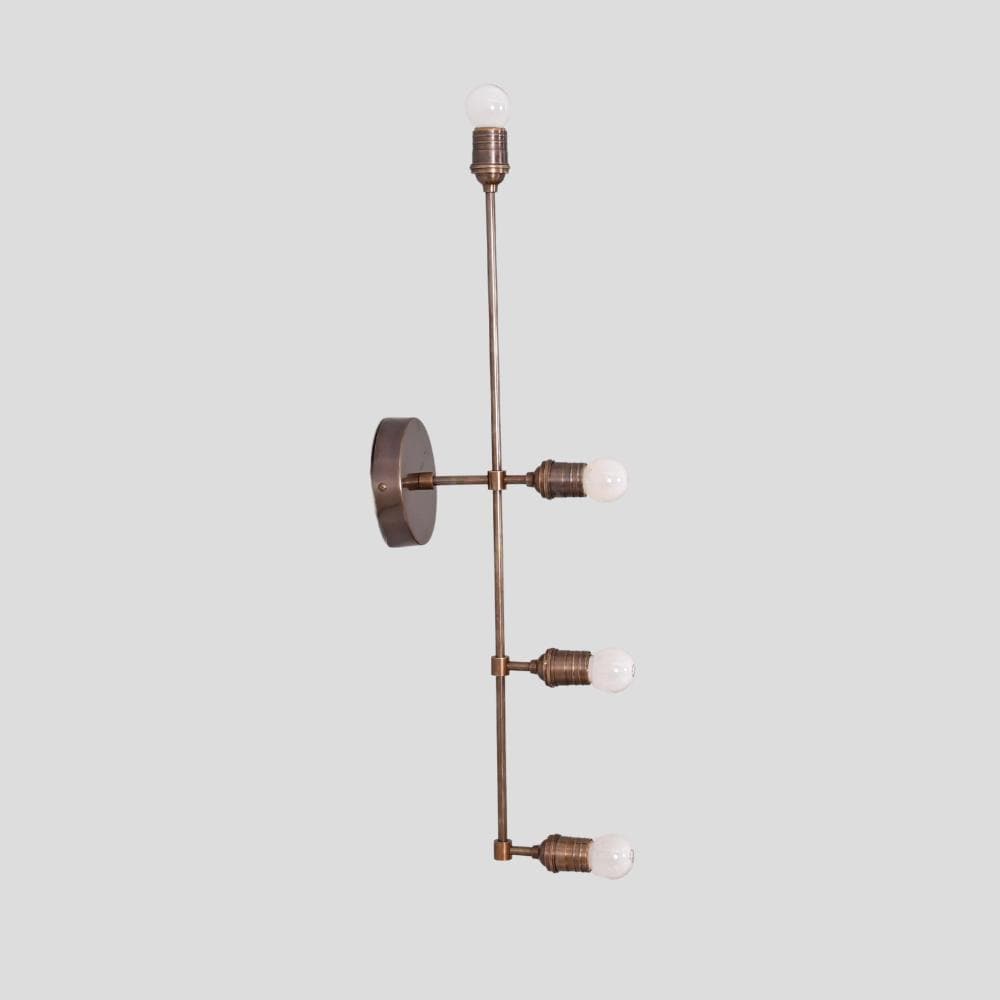 4 Light Brass Wall Sconce Brass Light Tube Italian Mid-Century Modern Wall Lamp Hallway Light