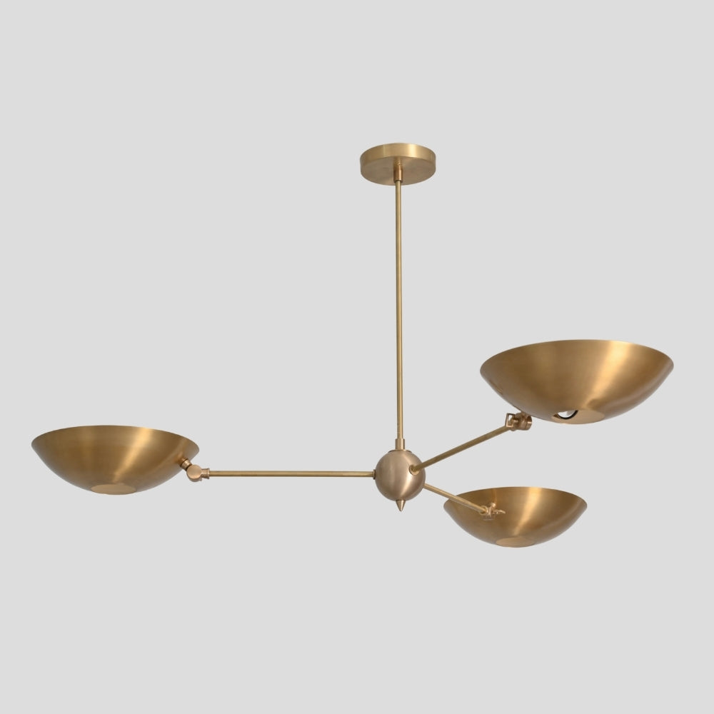 Three Pendant Brass Ceiling Light